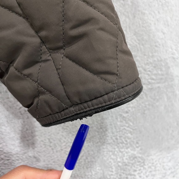 Lauren Ralph Lauren Jacket Womens Large Gray Brown Quilted Snap Lightweight Poly - Picture 4 of 15